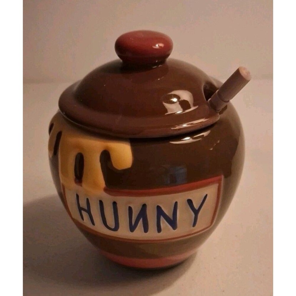 RARE Disney Winnie the Pooh Hunny Honey Pot  And Drizzler